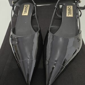 Chanel Patent Leather Slingback Pumps Size 41.5